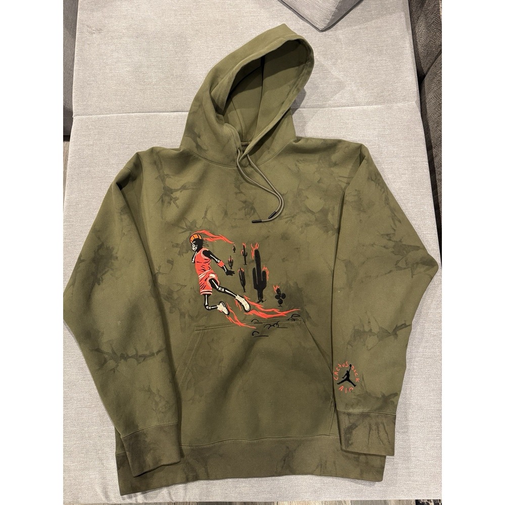 Cactus Jack Travis Scott x Air Jordan Washed Suede Hoodie Size Large